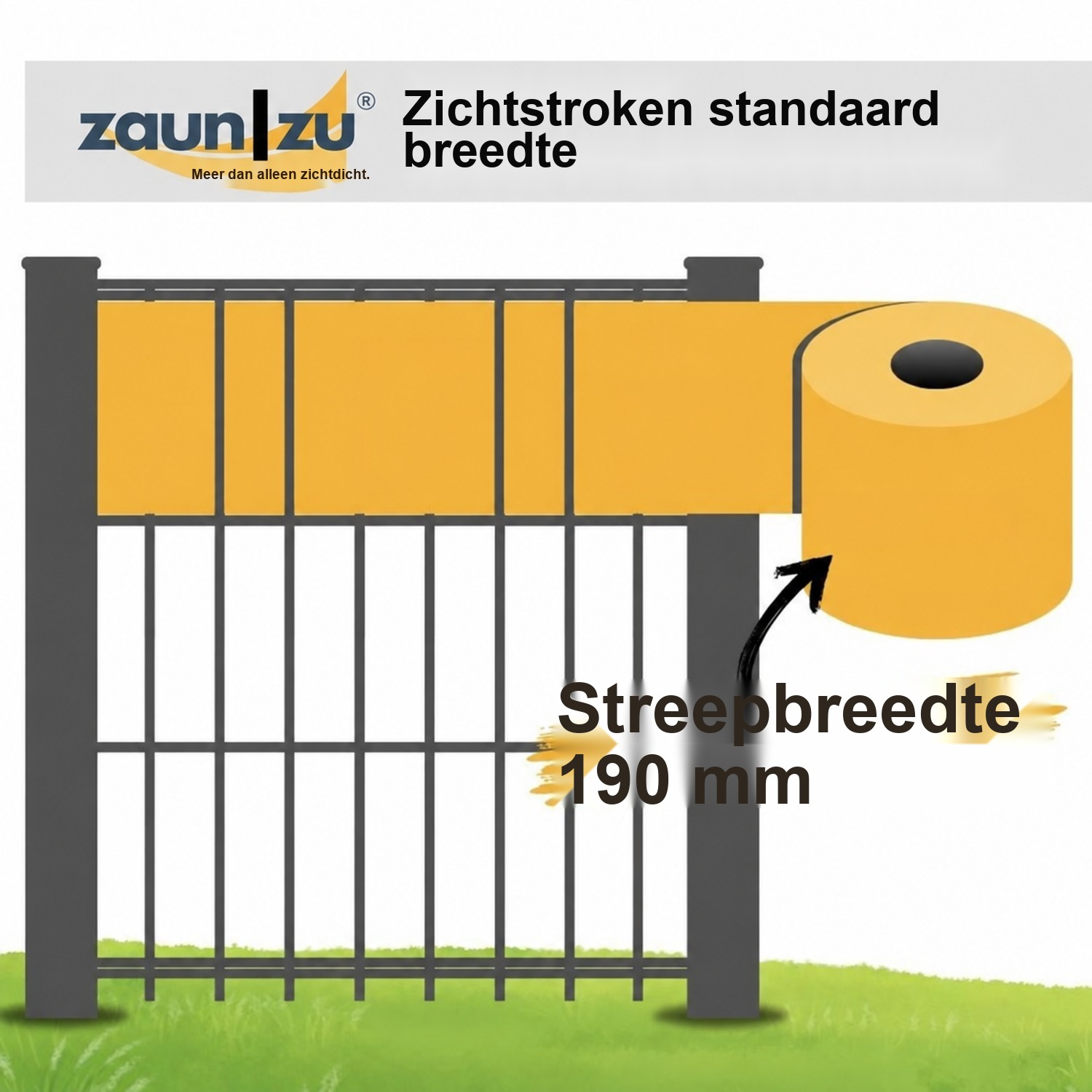10x zichtstroken zaun|zu DELUX-R Enkele strook 2,55 m voor het hek – Beeld 3