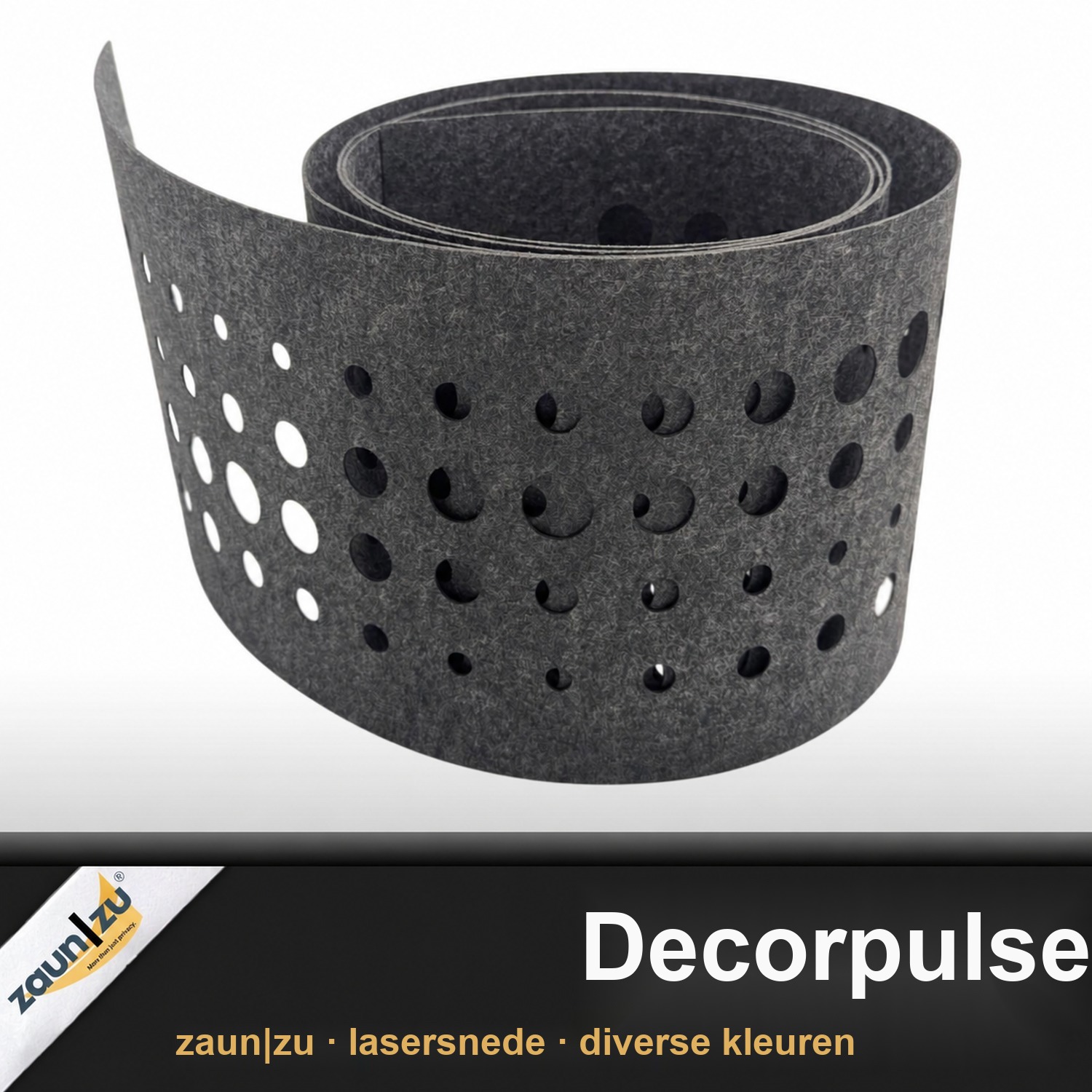 zaun|zu Design nonwoven decor Pulse: zicht strook met laser patroon voor dubbele bar hek – Beeld 5