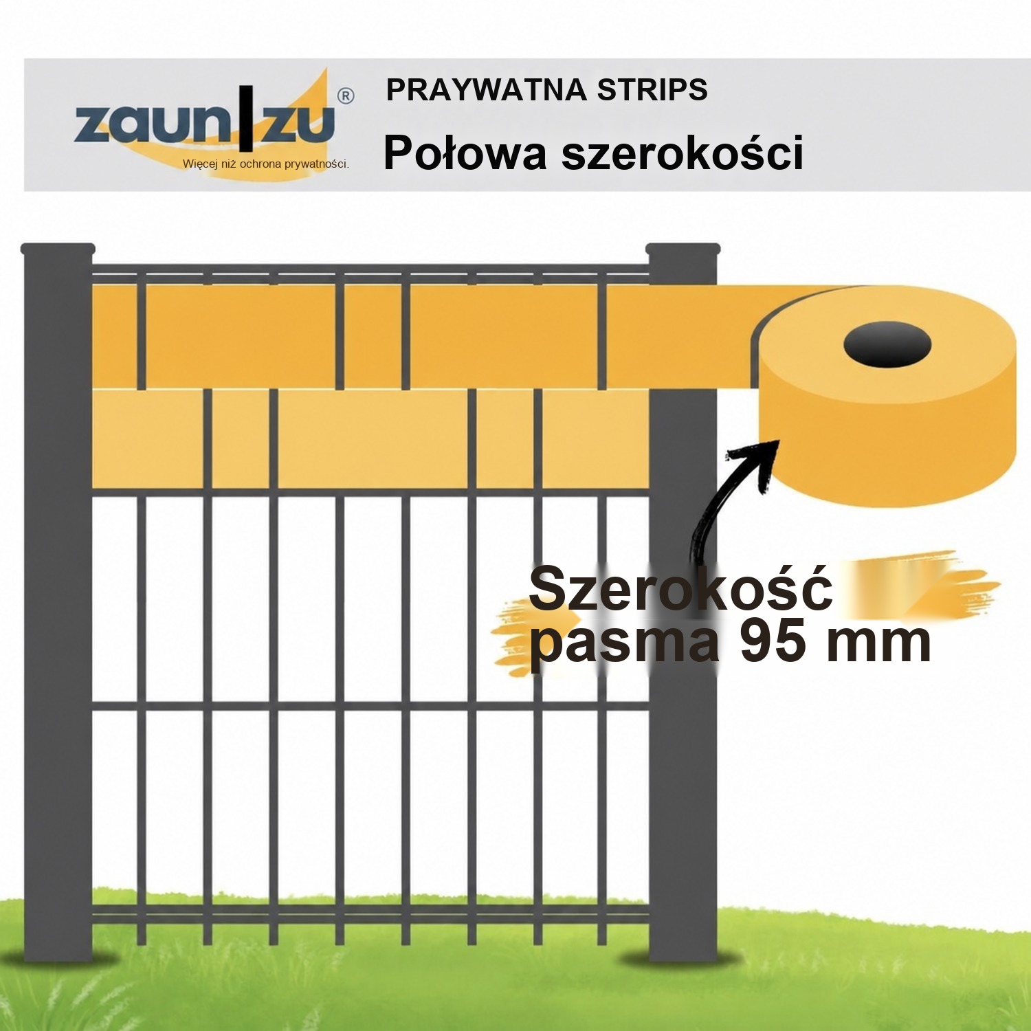 zaun|zu® RILLE HALBE Pasma 2,55 m: taśmy ogrodzeniowe PP – Widok 2