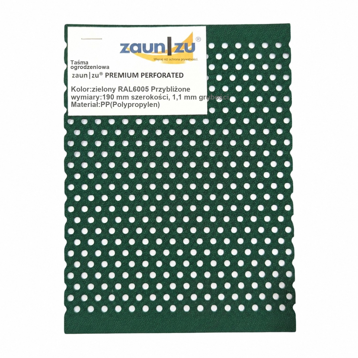 taśmy ogrodzeniowe zaun|zu® PREMIUM GELOCHT wzór do testowania przed zakupem – 14,0 cm – Widok 9