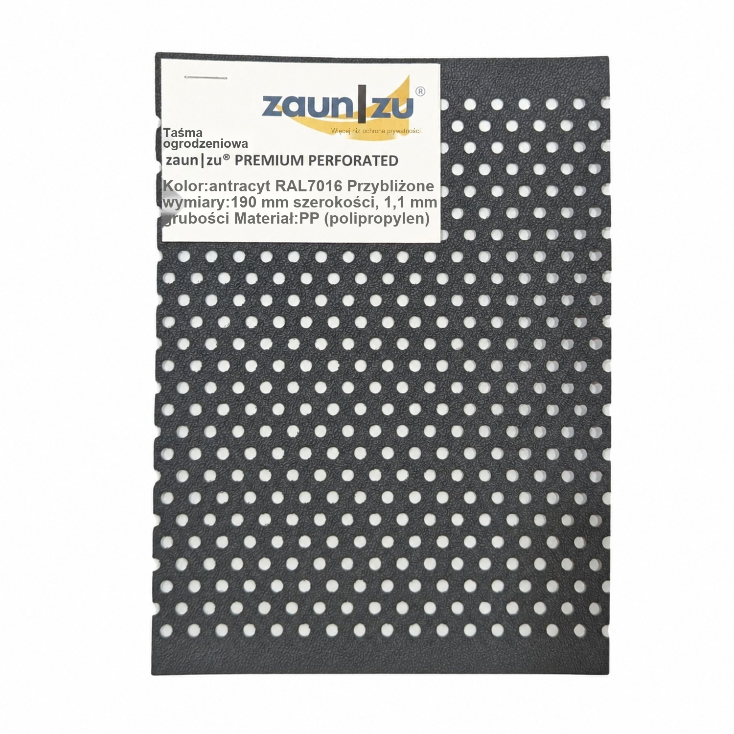 taśmy ogrodzeniowe zaun|zu® PREMIUM GELOCHT wzór do testowania przed zakupem – 14,0 cm