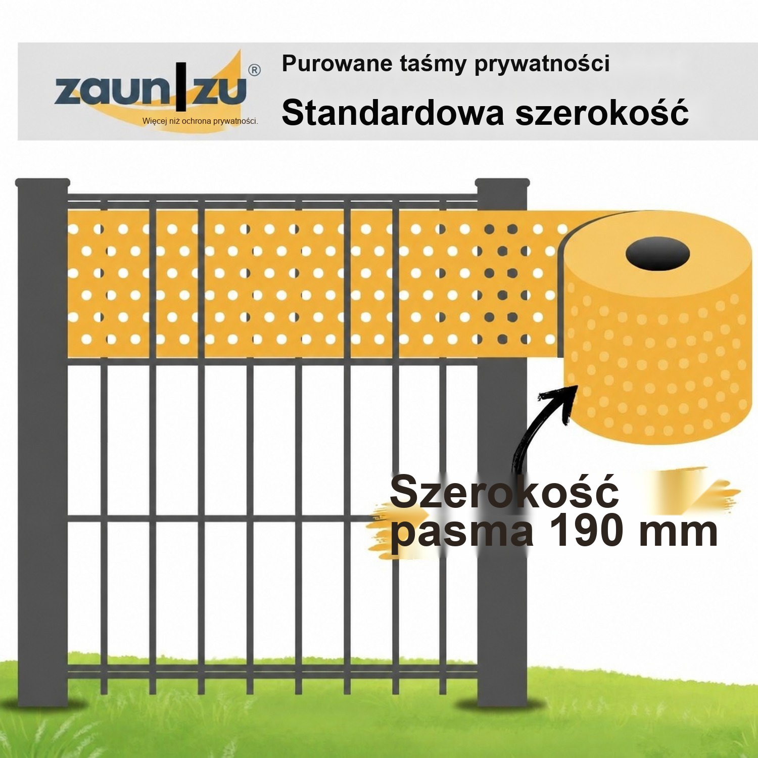 taśmy ogrodzeniowe zaun|zu® PREMIUM GELOCHT wzór do testowania przed zakupem – 14,0 cm – Widok 2