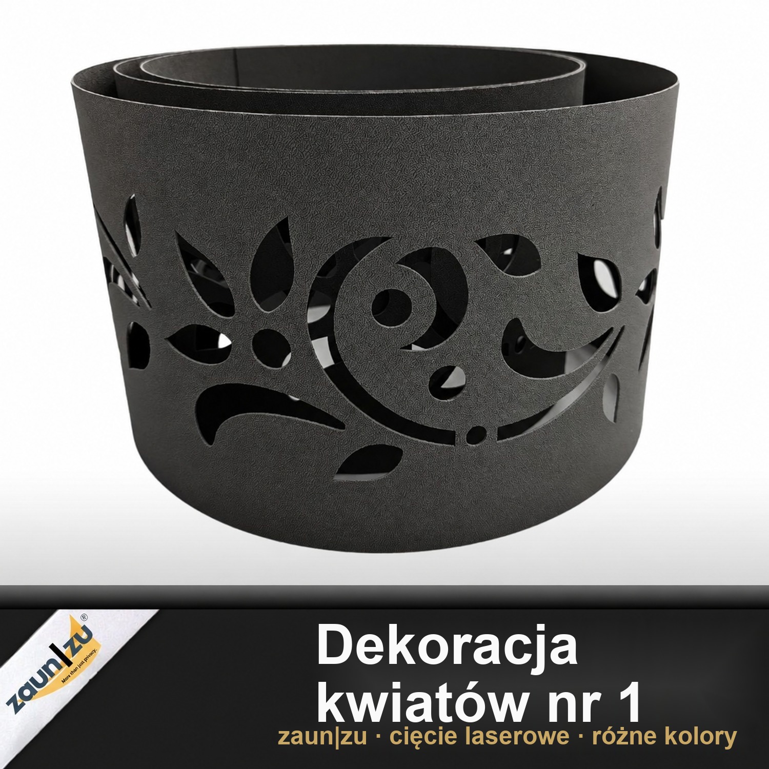 zaun|zu PREMIUM Dekor Floral #1: osłona ze wzorem laserowym do ogrodzenia panelowego 2D – 2,55 m – Widok 2