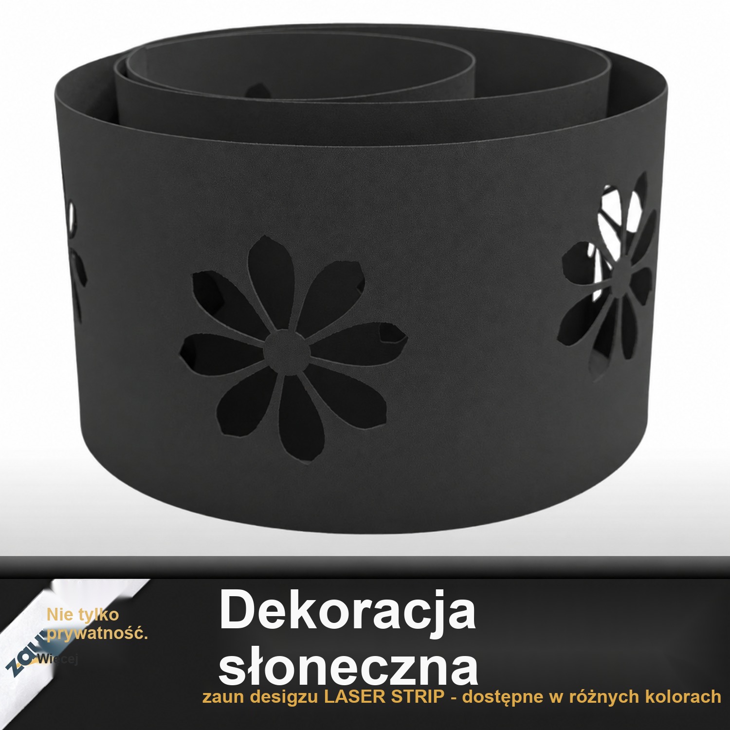 zaun|zu PREMIUM Dekor Słonecznik: taśmy osłonowe z wzorem laserowym do ogrodzeń panelowych 2D – 255 cm – Widok 4