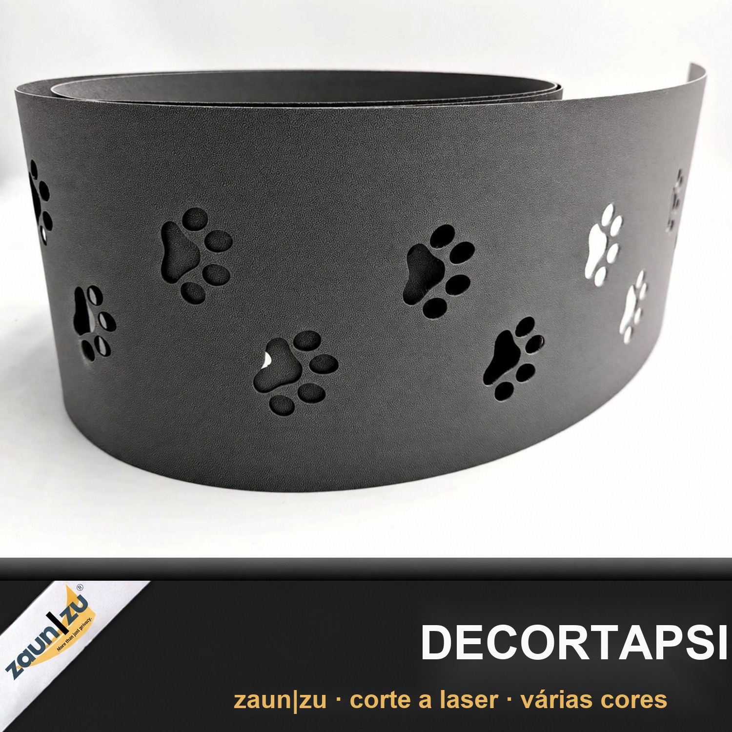 zaun|zu PREMIUM Decoração Tapsi: tela de cerca com padrão laser para cerca de malha de fio duplo – 2,55 m – Ver 3