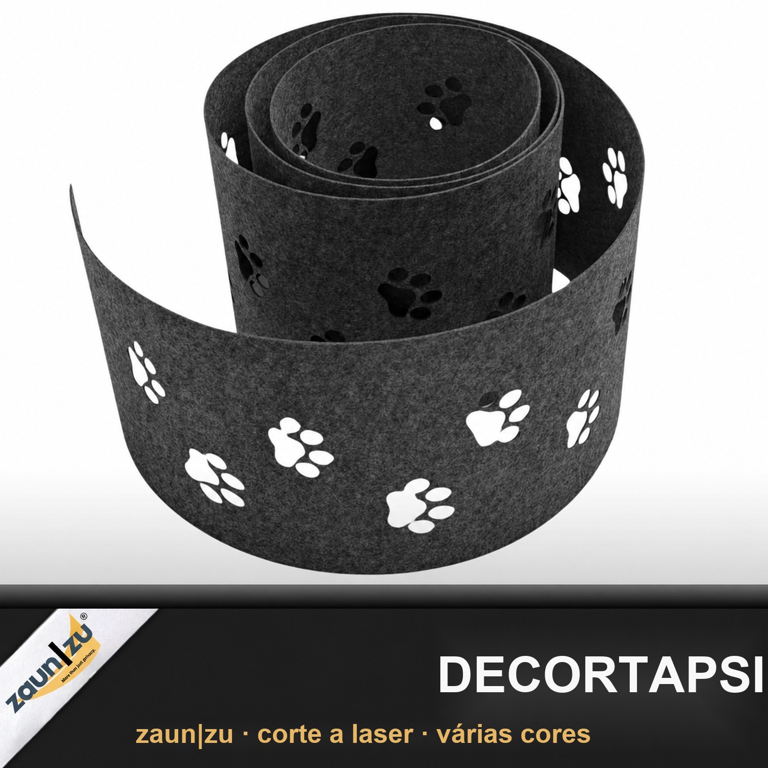 zaun|zu Feltro de design Decor Tapsi: tiras de privacidade com padrão a laser para vedações de painéis de arame duplo – Ver 2