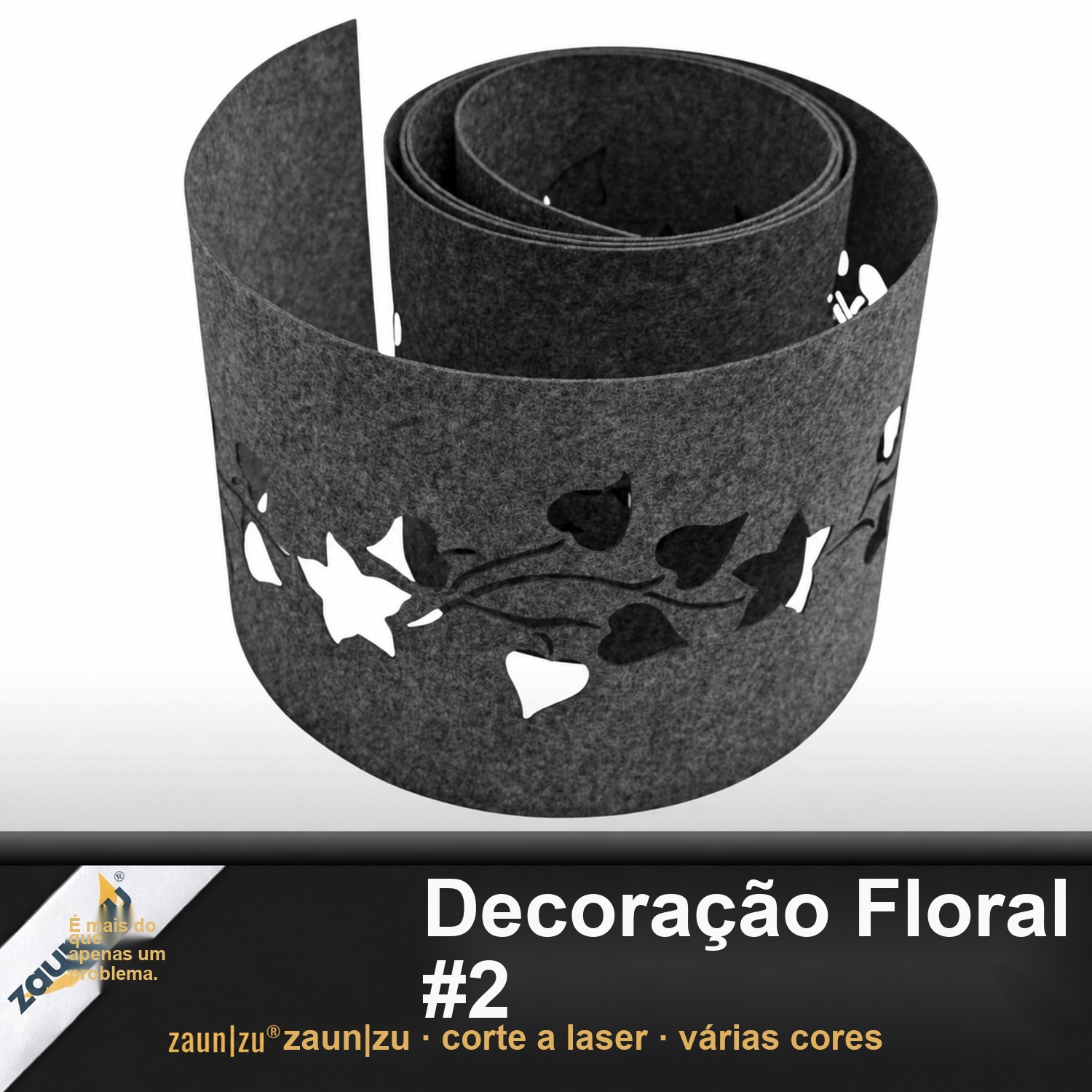 zaun|zu Projeto não tecido decoração floral #2: tira de privacidade com padrão laser para cerca de malha de fio duplo – Ver 2
