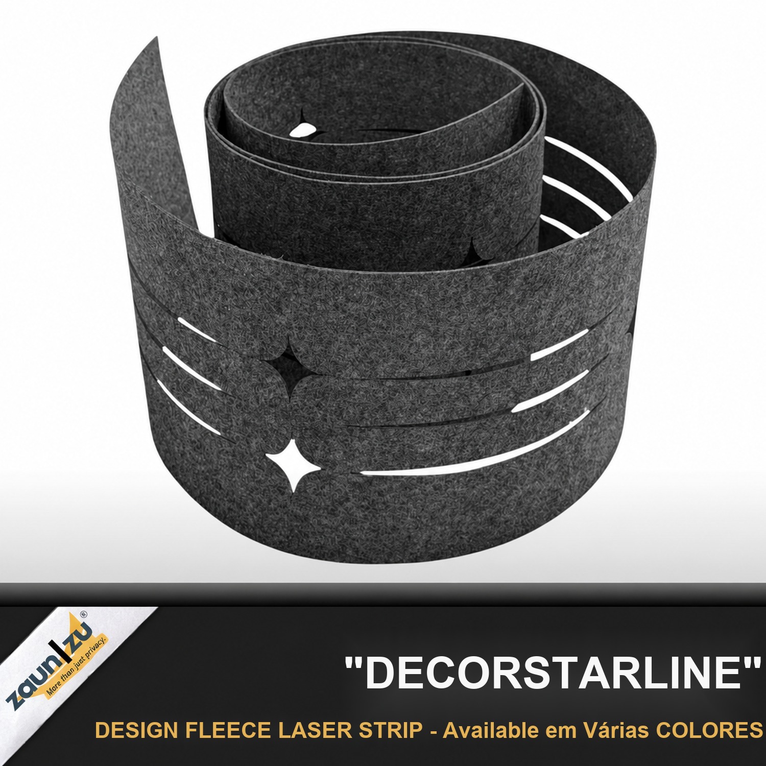 zaun|zu Design Não tecido Decor STARLINE: fitas de ocultação com padrão laser para cerca de barra dupla – Ver 2