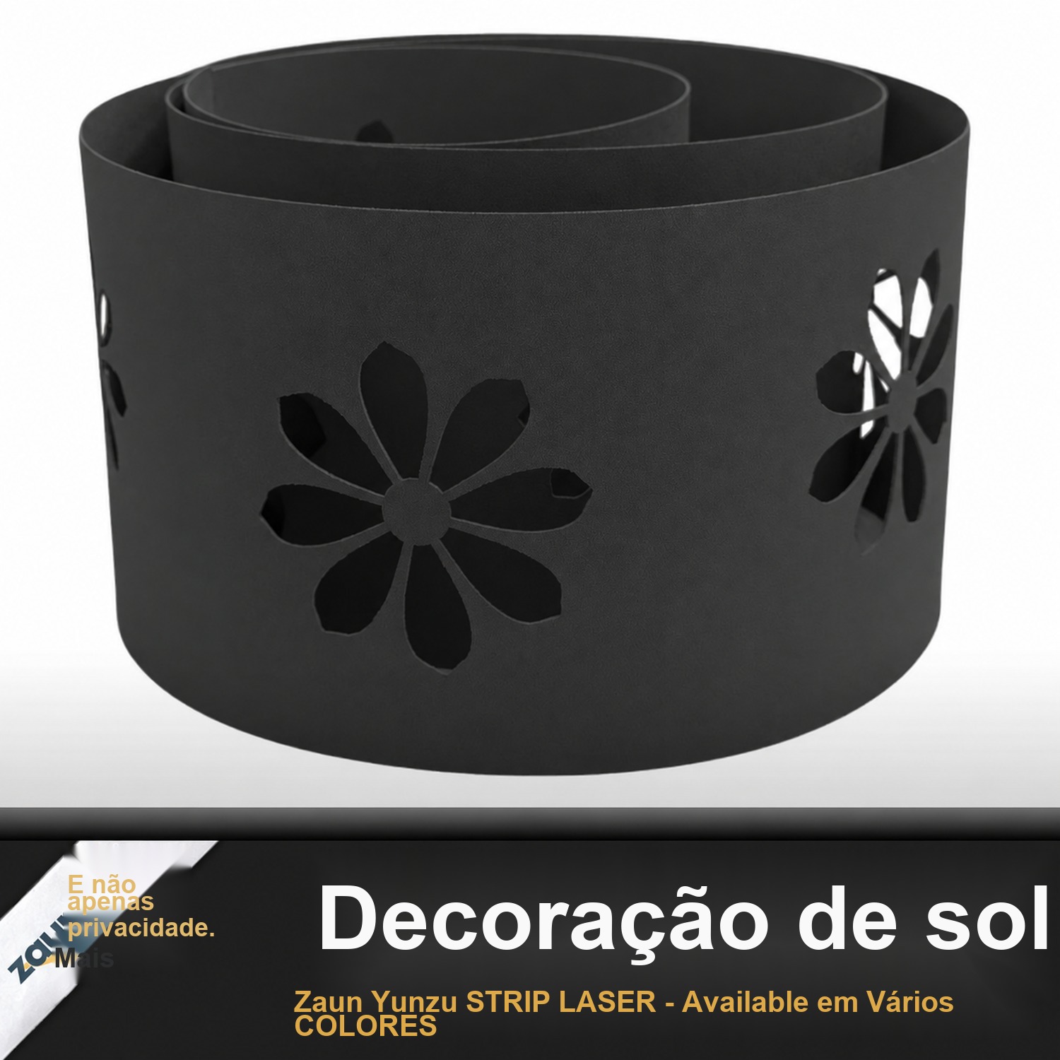 zaun|zu PREMIUM Decor Girassol: tiras de privacidade com padrão a laser para vedações de painéis de arame duplo – 255 cm – Ver 4