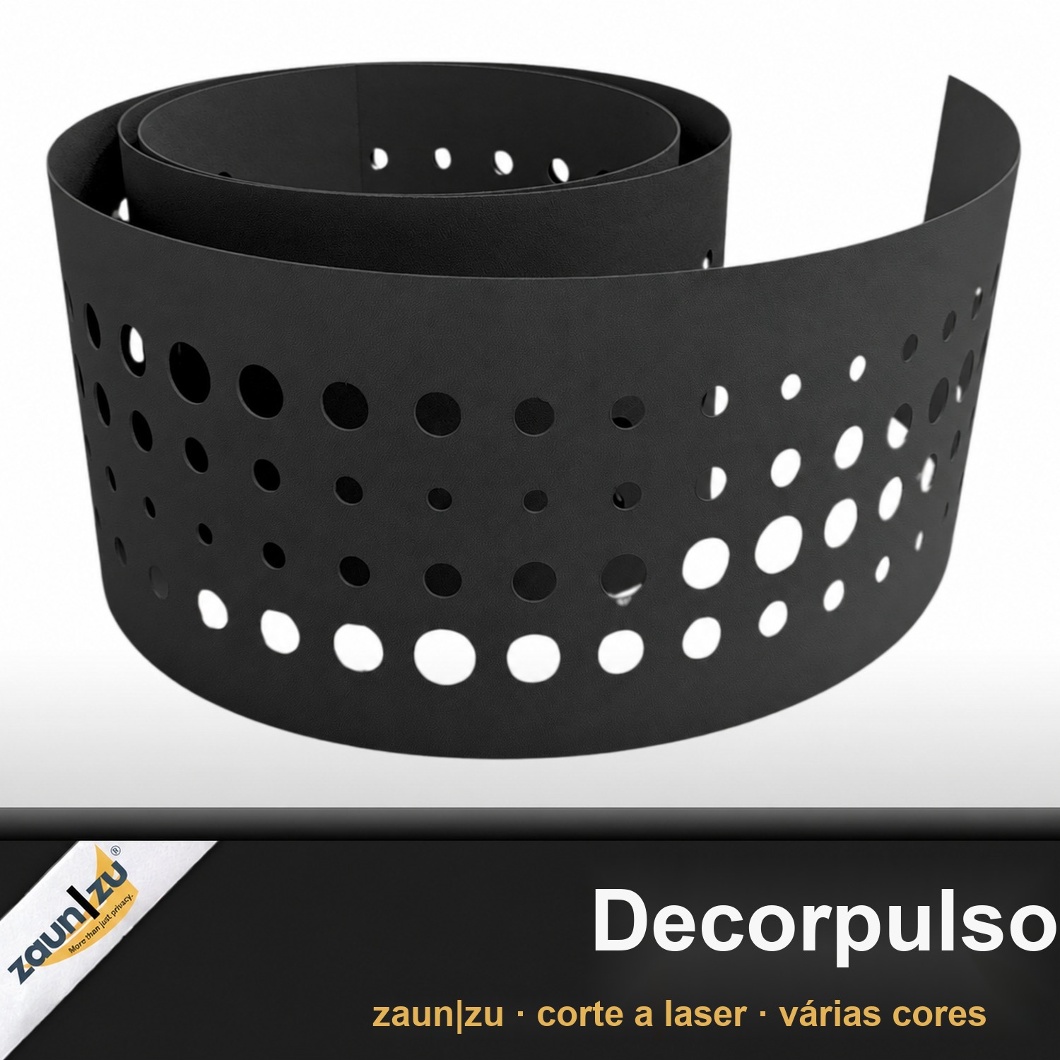 zaun|zu PREMIUM Decor Pulse: tiras de privacidade com padrão a laser para vedações de painéis de arame duplo – 2,55 m – Ver 5