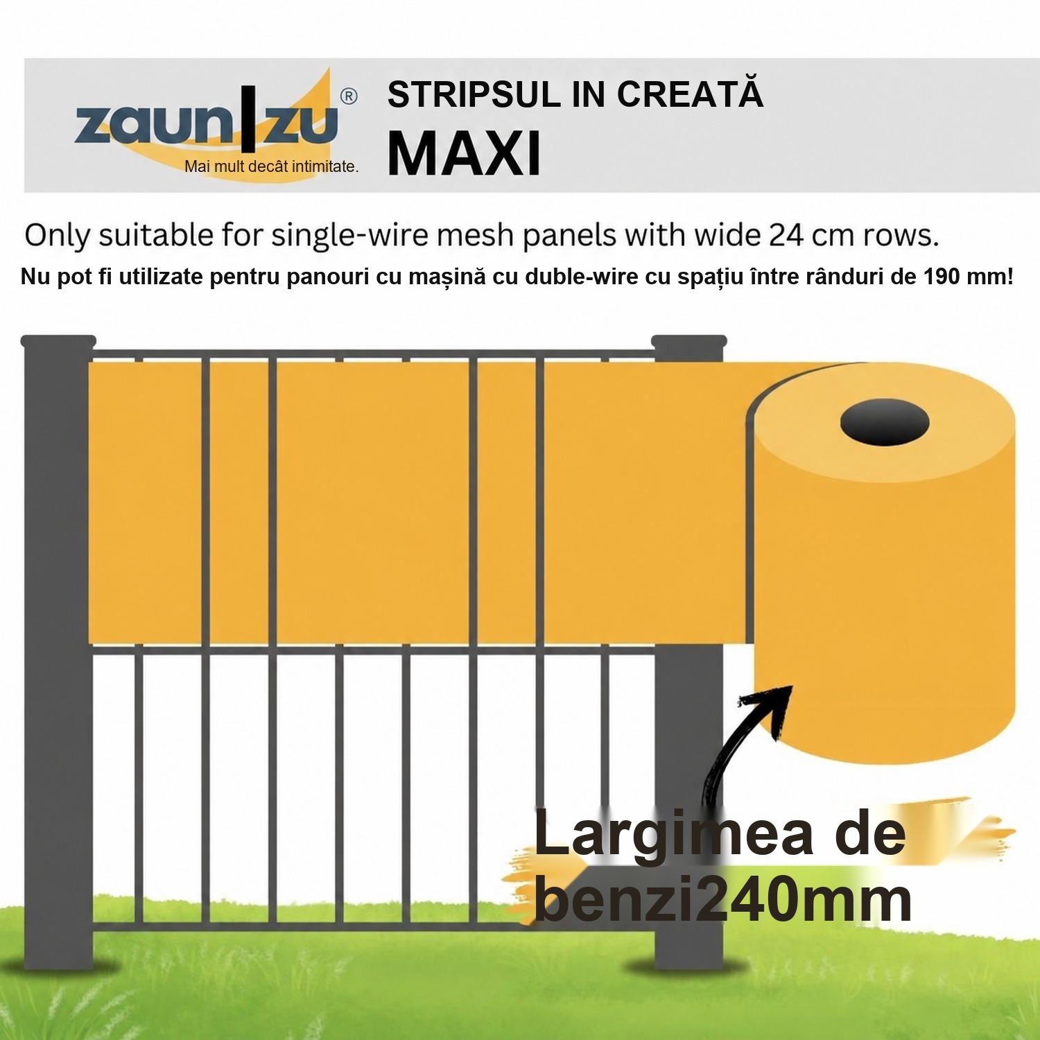 benzi de protecție vizuală zaun|zu® RILLE MAXI 50 m rol pentru perete de cârti – 50,0 m – Învățământul 2