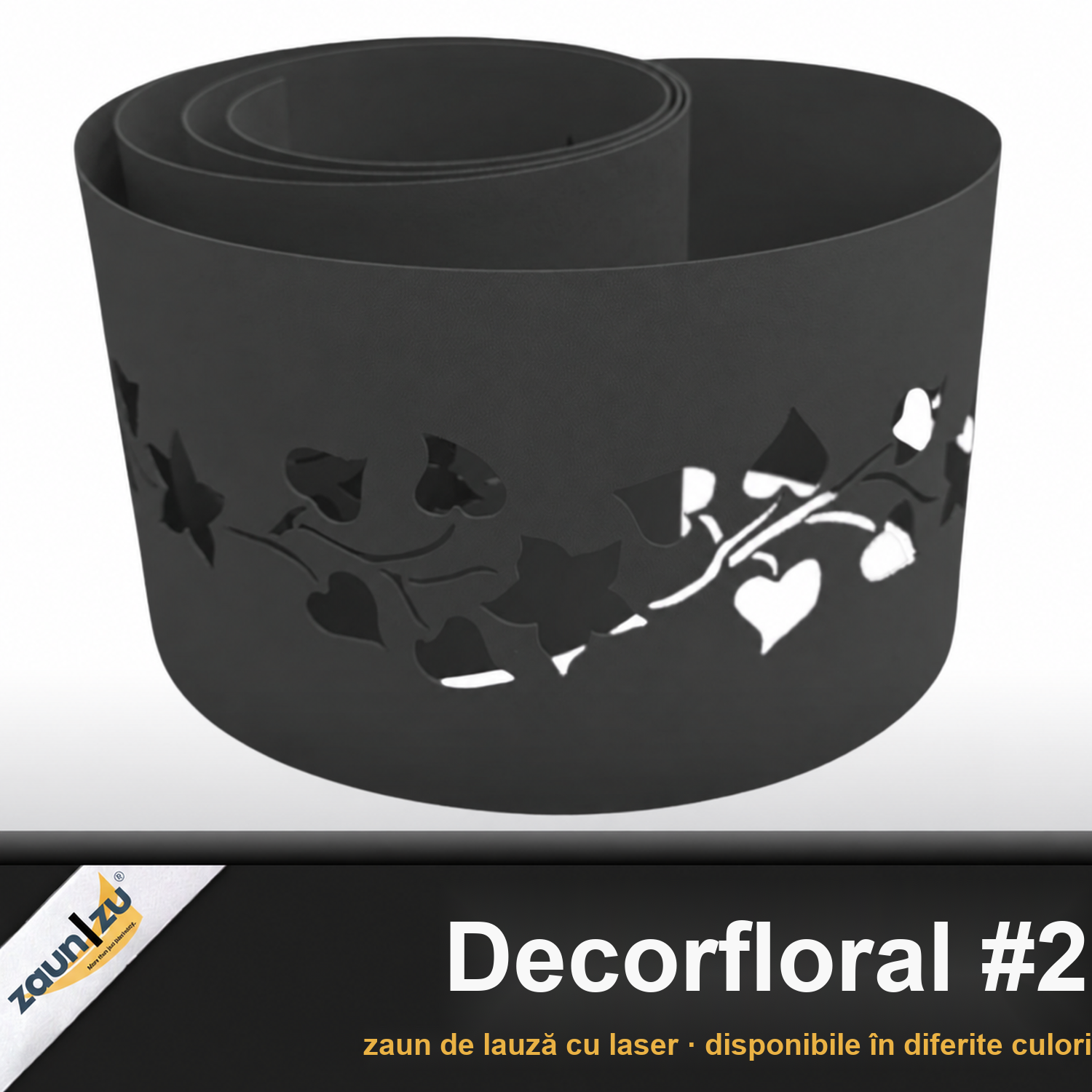 zaun|zu® PREMIUM Decor Floral #2: o perete cu modele laser pentru gard din panouri cu bare duble – 2,55 m – Învățământul 2