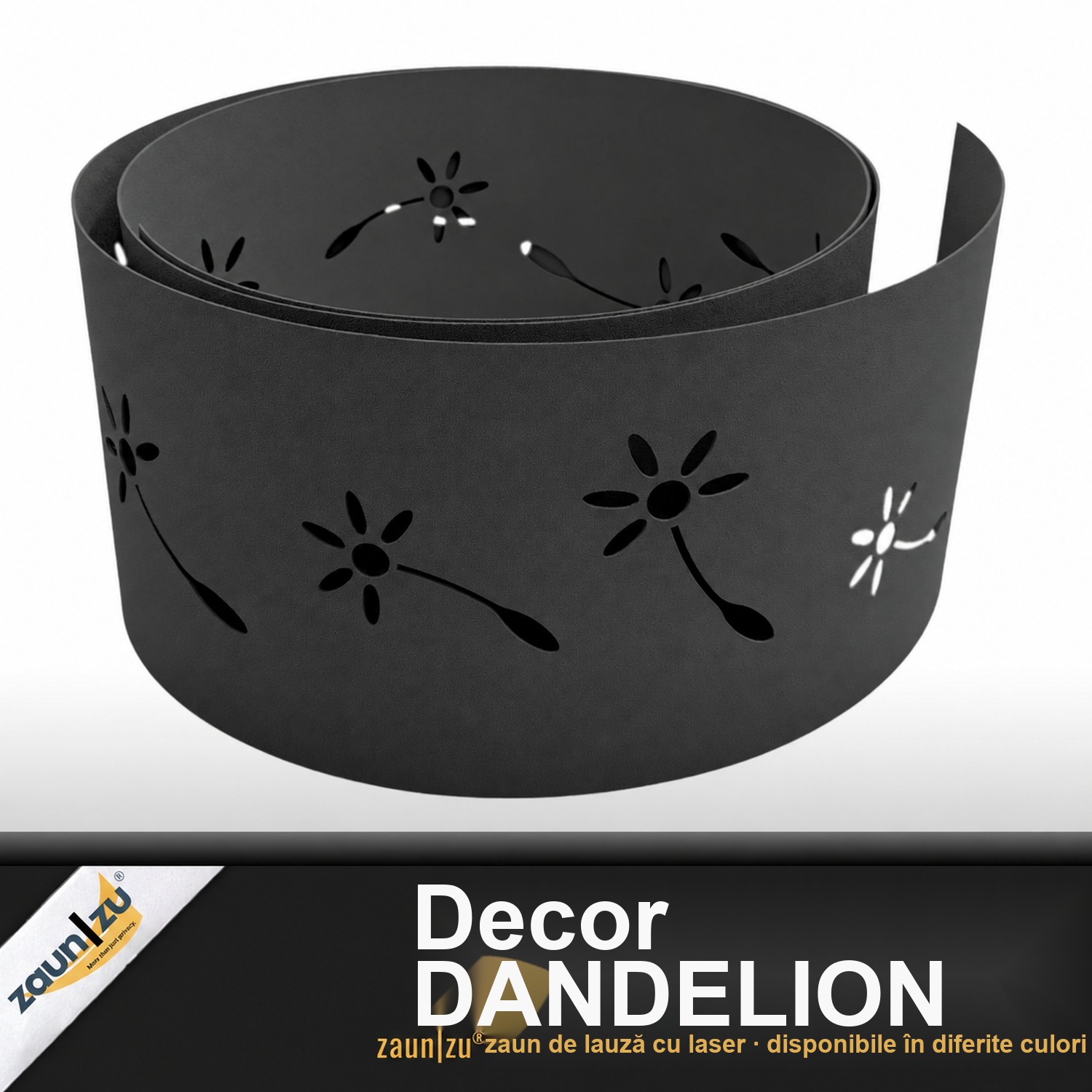 zaun|zu® PREMIUM Decor Pusteflower: cozi cu modele laser pentru gard din panouri cu bare duble – 2,55 m – Învățământul 2