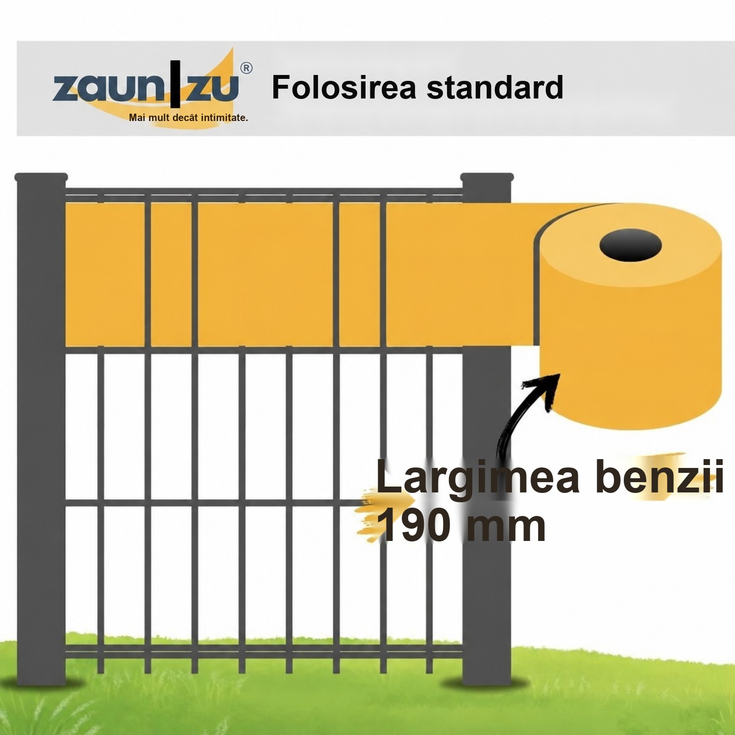 benzi de protecție vizuală zaun|zu® DELUX 10x Single Strip 2,55 m pentru gard – Învățământul 3