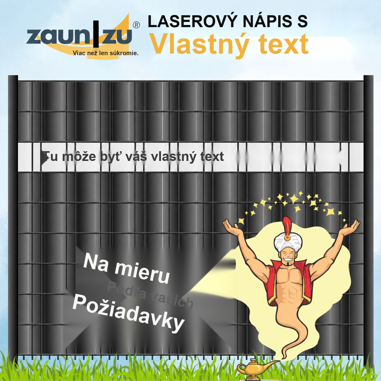 Tieniaci pás s laserovým nápisom – TEXT NA ŽELANIE