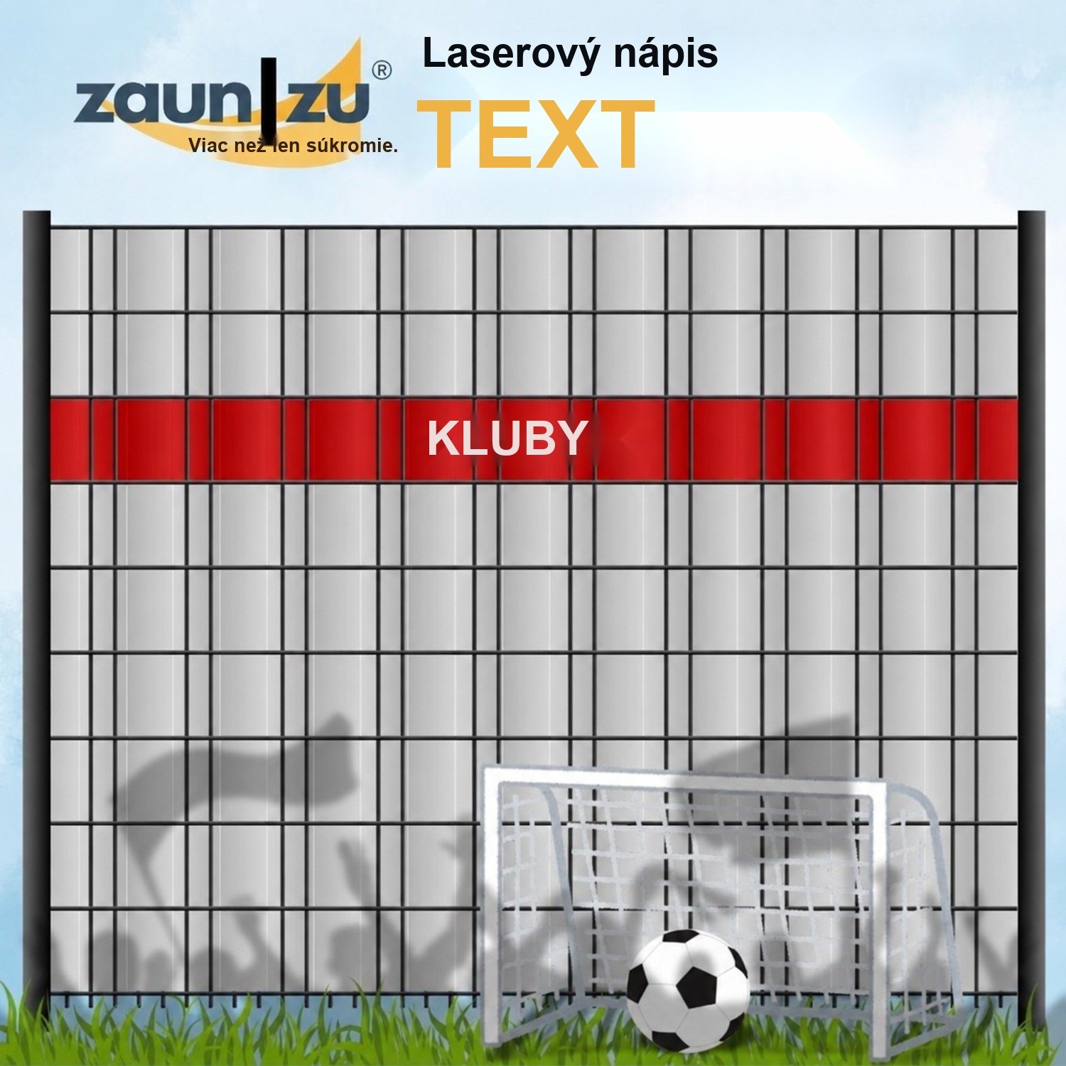 Tieniaci pás s laserovým nápisom – KLUBY – rôzne texty na výber