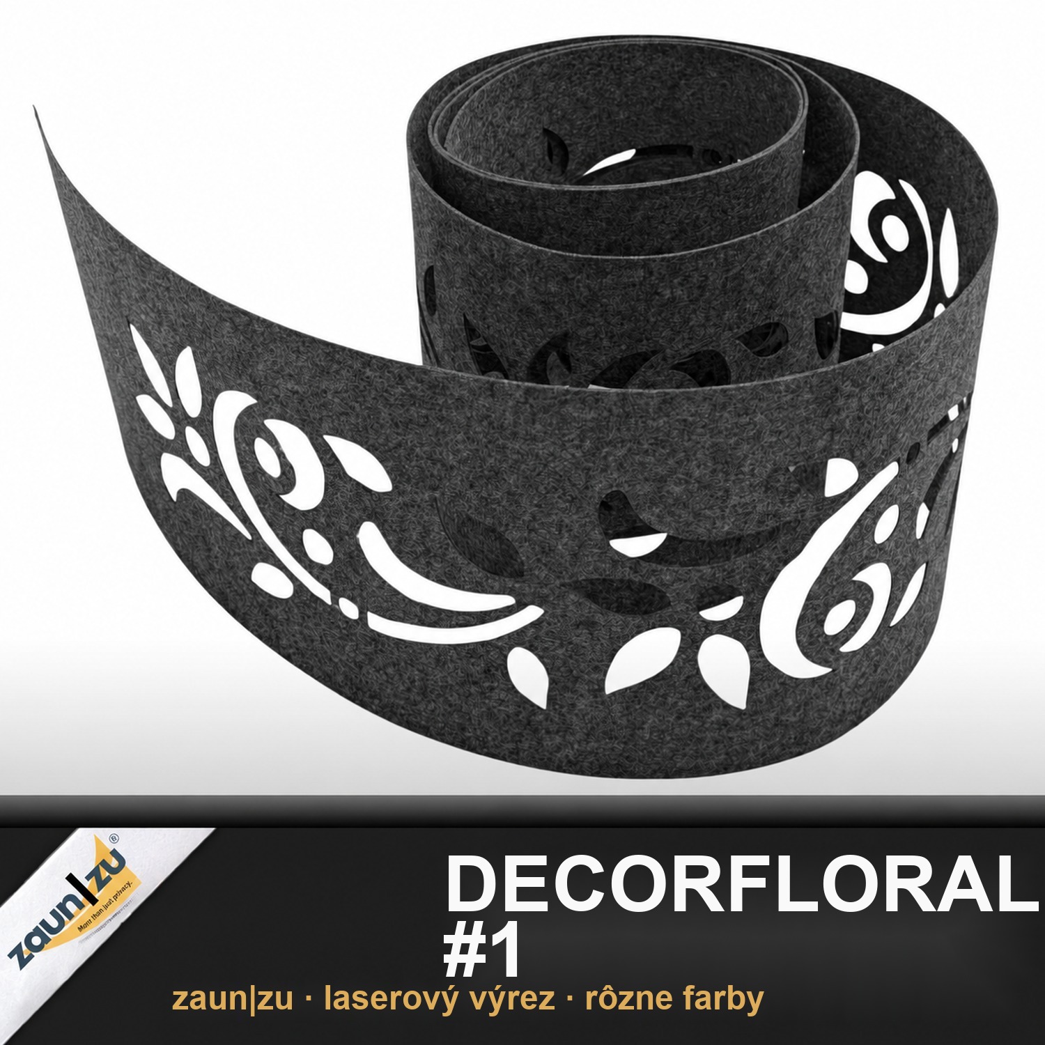 zaun|zu Design Vlies Dekor Floral #1: tieniaci pás s laserovým vzorom pre dvojitý drôtený plot – Pohľad 2