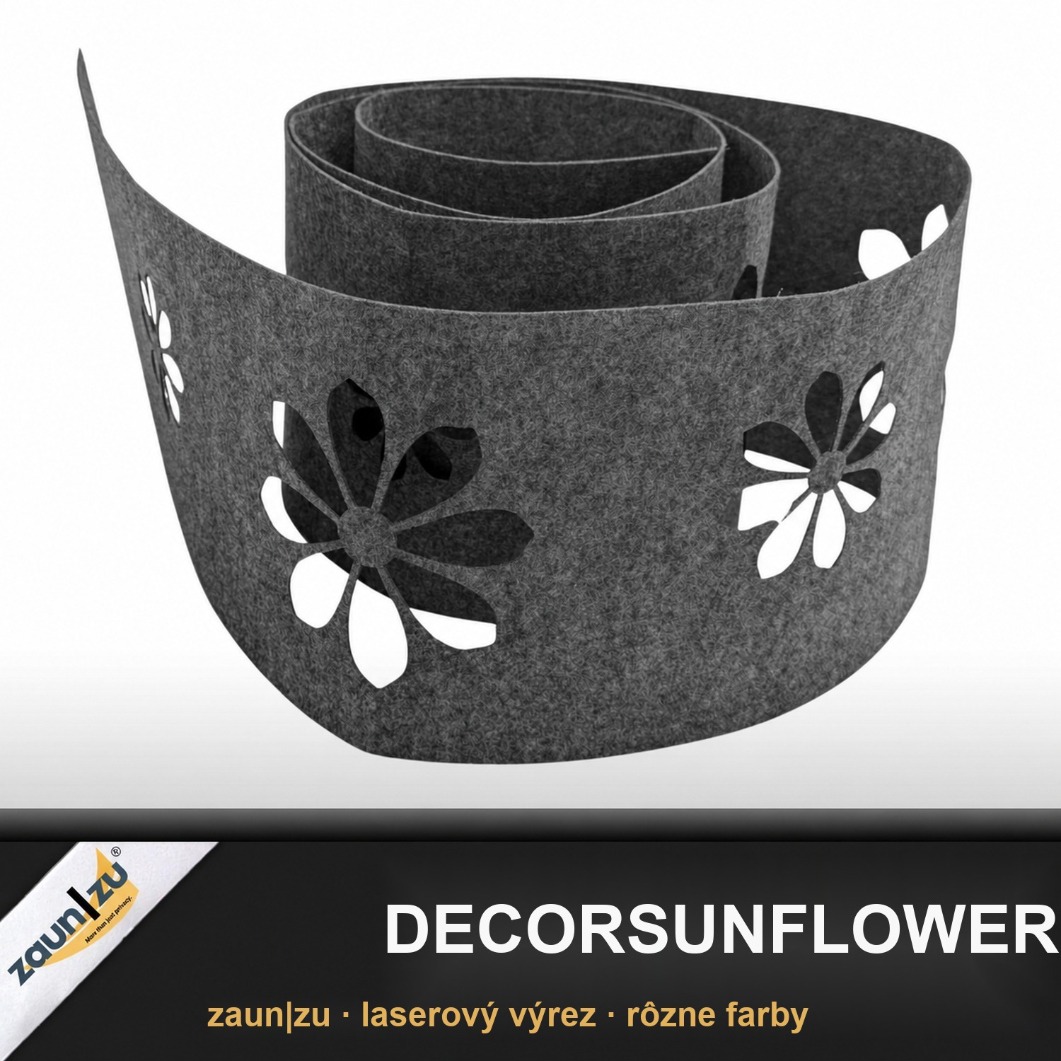 zaun|zu Design Vlies Dekor Sonnenblume: tieniaci pás s laserovým vzorom pre dvojitý drôtený plot – Pohľad 4