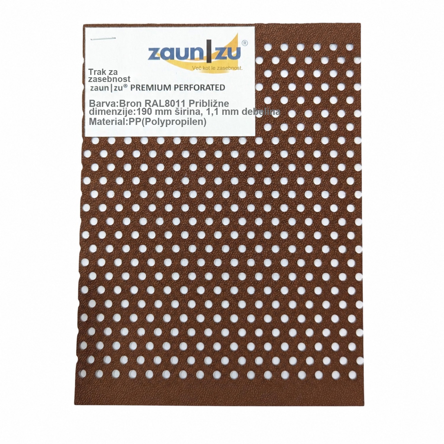 zaun|zu® PREMIUM GELOCHT trakovi za zaslonitev – vzorec za preizkus pred nakupom – 14,0 cm – Pogled 5