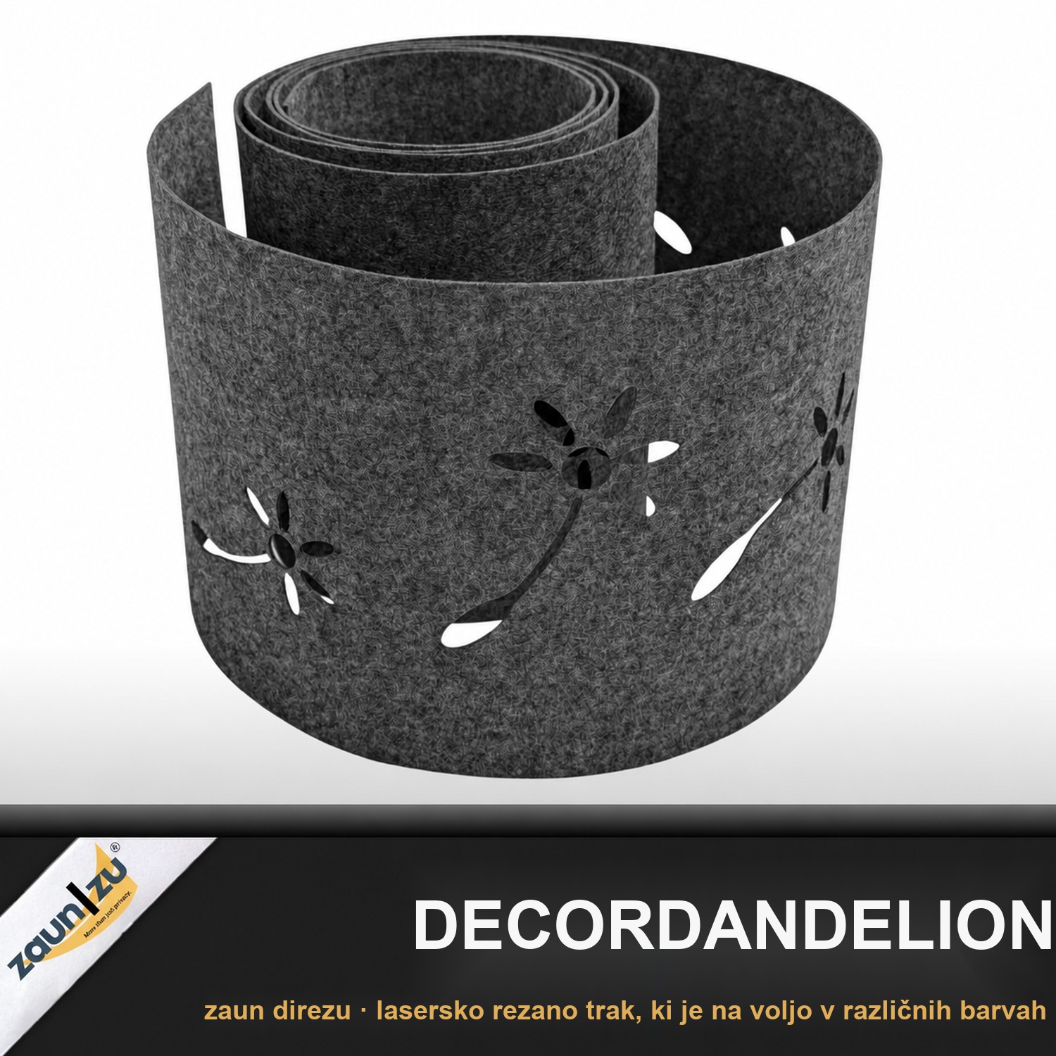 zaun|zu® Design Vlies Dekor Pusteblume: zaslonilni trak z laserskim vzorcem za ograjo z dvojnimi palicami – Pogled 2