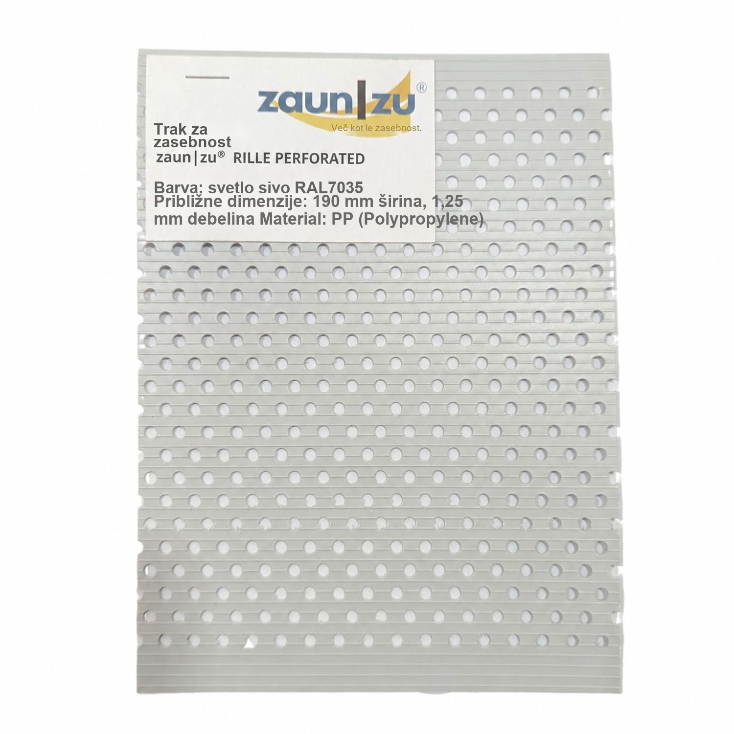 trakovi za panelne ograje zaun|zu® RILLE GELOCHT vzorci za preizkus pred nakupom – 14,0 cm – Pogled 11