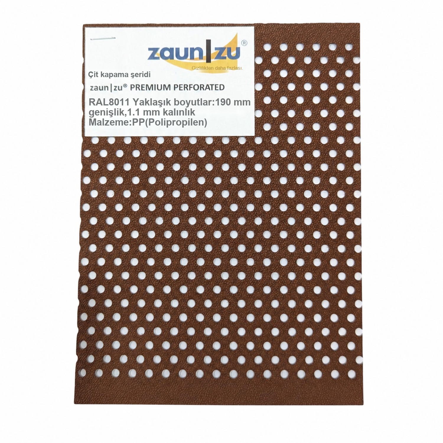 çit kapama şeritleri zaun|zu® PREMIUM GELOCHT modeli satın almadan önce denemek için – 14,0 cm – Görünüm 5