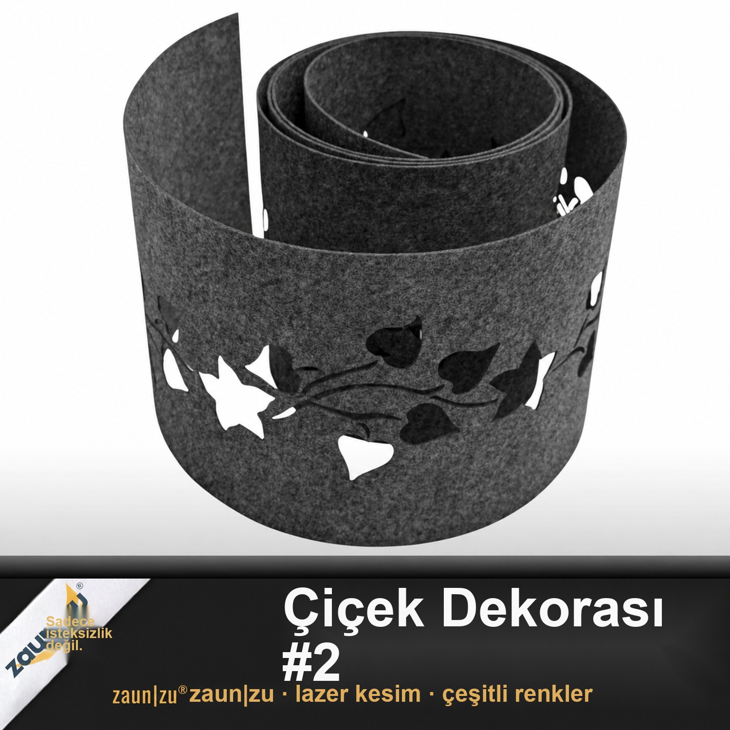 zaun|zu Design Vlies Dekor Floral #2: çift çubuklu panel çit için lazer desenli çit kapama şeridi – Görünüm 2