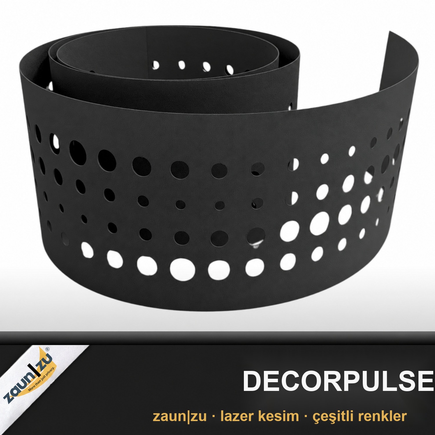 zaun|zu PREMIUM Dekor Pulse: çift telli panel çitler için lazer desenli gizlilik şeritleri – 2,55 m – Görünüm 5